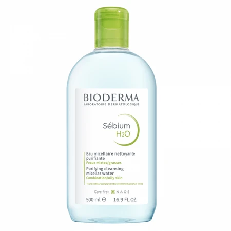Bioderma H2O Sebium Solución Micelar para pieles mixtas y grasas, 500 ml