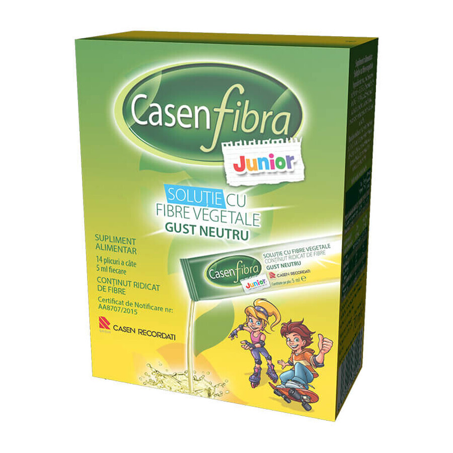 Casen Fibra Junior neutral taste vegetable fibre solution, 14 sachets, Casen Recordati