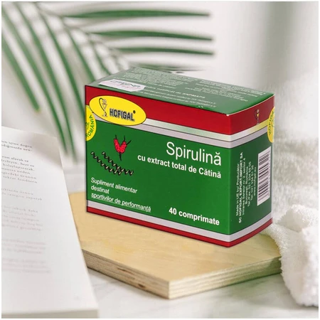 Spirulina with total sea buckthorn extract, 40 tablets, Hofigal