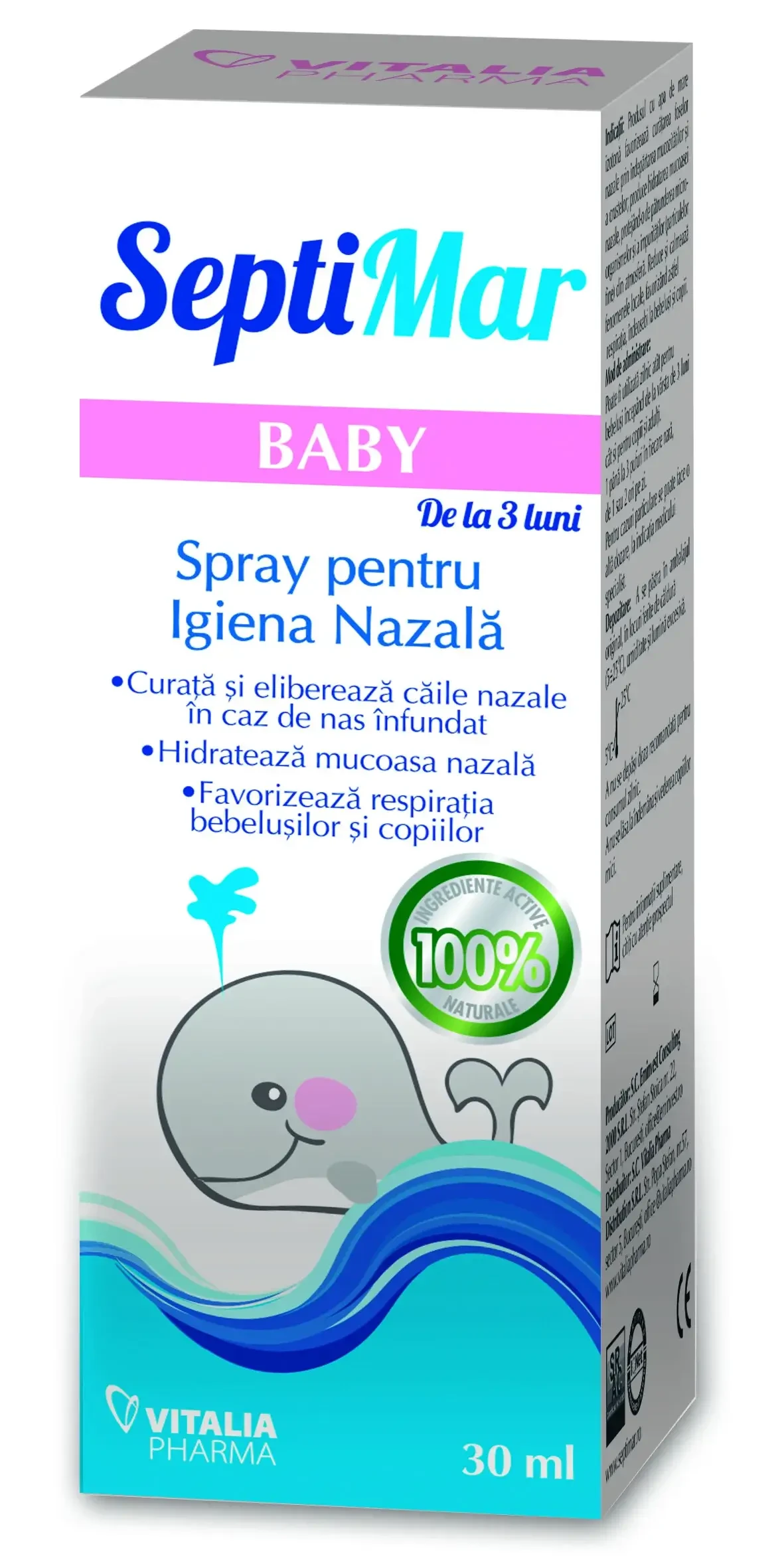 SeptiMar Baby nasal hygiene spray, 30 ml, Vitalia