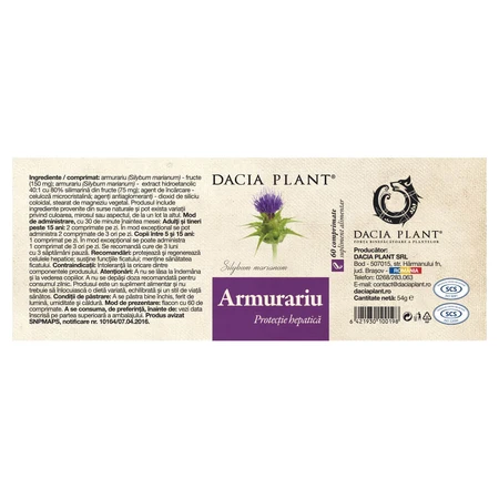 Armurariu 60 Tabletten 1+1, Dacia Plant
