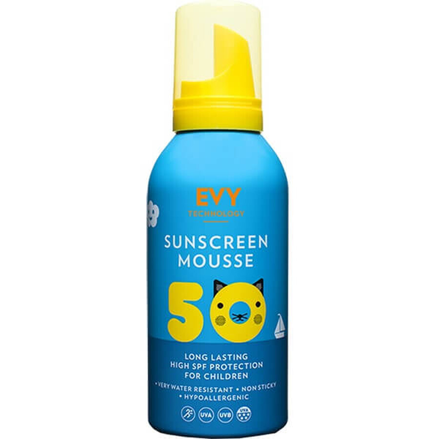 Gezichts- en lichaamsschuim voor kinderen SPF 50, 150 ml, Evy Technology 
