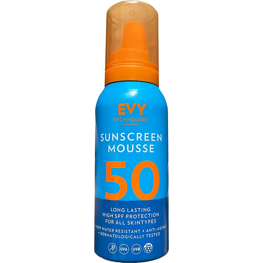 Unisex face and body mousse SPF 50, 100 ml, Evy Technology