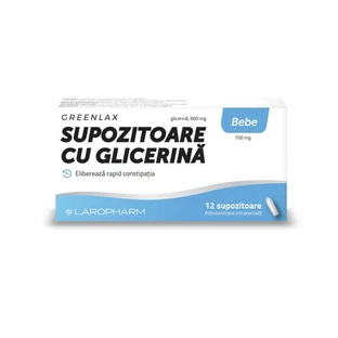 Glycerine zetpillen voor baby Greenlax, 12 stuks, Laropharm