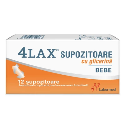 4Lax Glycerin Suppositories for Infants, 12 pieces, Labormed