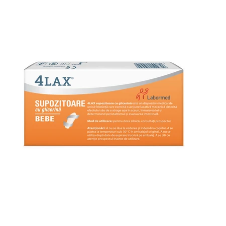 4Lax Glycerin Suppositories for Infants, 12 pieces, Labormed