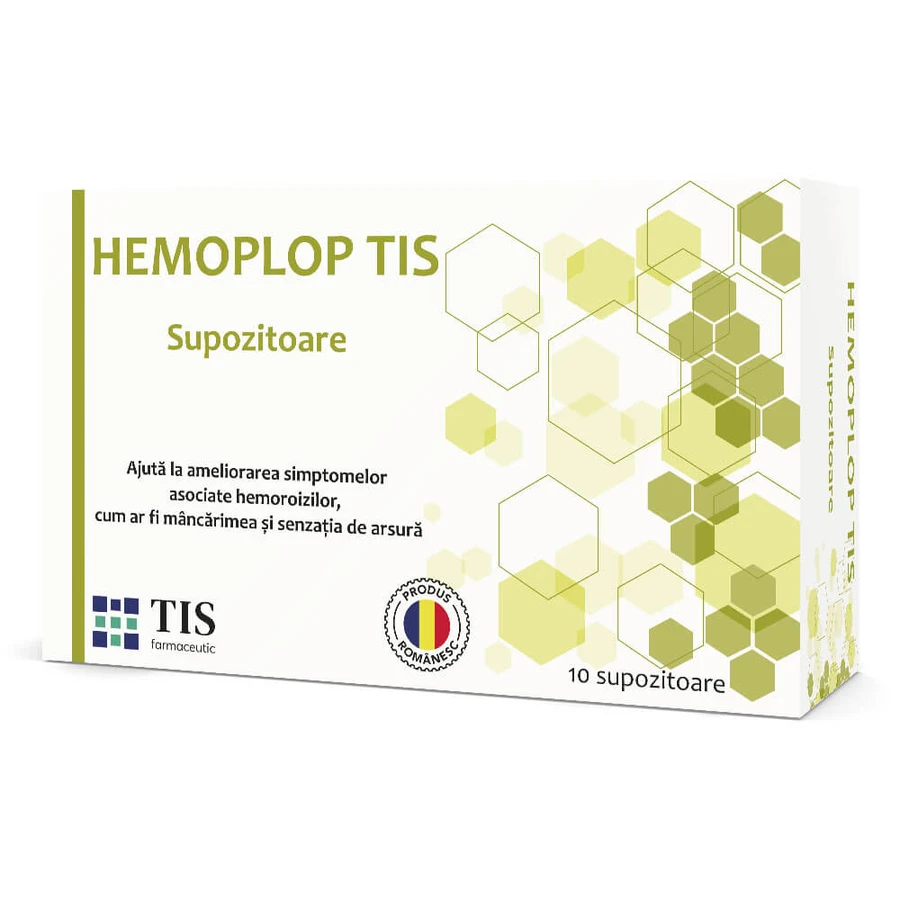 Hemoplop Tis propolis suppositories, 10 pieces, Tis Farmaceutic