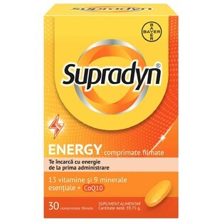 Supradyn Energy, Multivitamins and Coenzyme Q10, 30 film-coated tablets, Bayer