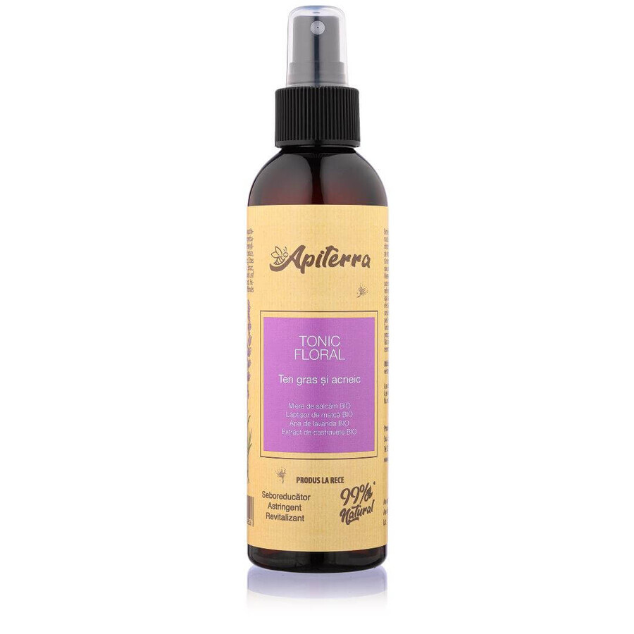 Tonique floral, peaux grasses et acnéiques, 200 ml, Apicola Pastoral Georgescu