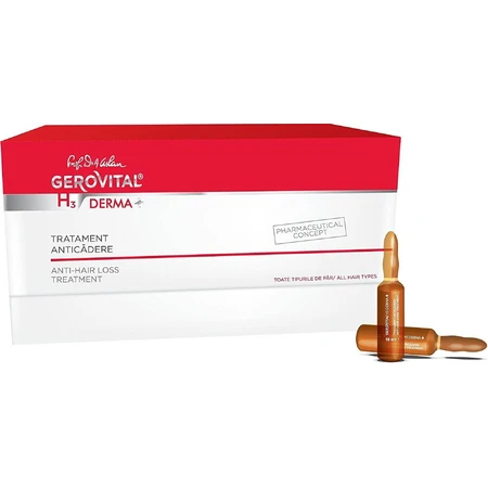 Gerovital H3 Derma+ Anti-haaruitval, 12 ampullen, Farmec