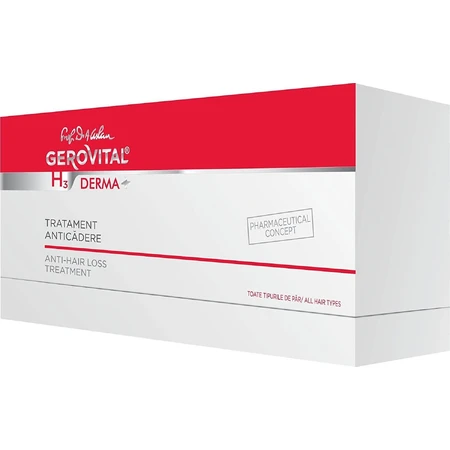 Gerovital H3 Derma+ Anti-haaruitval, 12 ampullen, Farmec