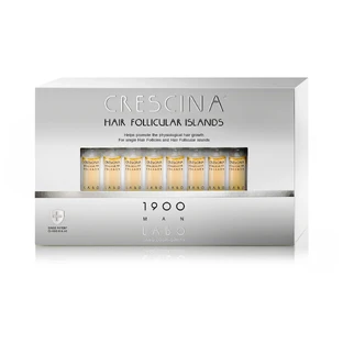 Traitement des stades moyens d'éclaircissement des cheveux chez l'homme Crescina Follicular Islands 1900, 20 ampoules, Labo