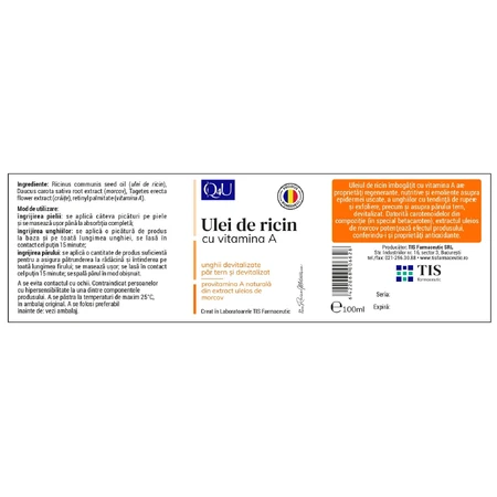 Ricinusolie met vitamine A, 100 ml, Tis Farmaceutic