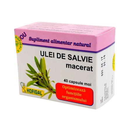Aceite de salvia macerado 500 mg, 40 cápsulas, Hofigal