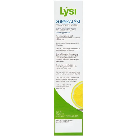 Lebertranöl mit Zitronengeschmack, 240 ml, Lysi