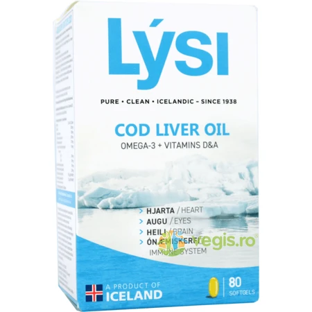 Omega 3 levertraan met vitamine D en A, 80 capsules, Lysi