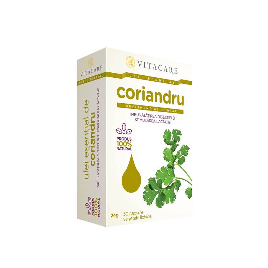 Koriander etherische olie, 30 capsules, Vitacare