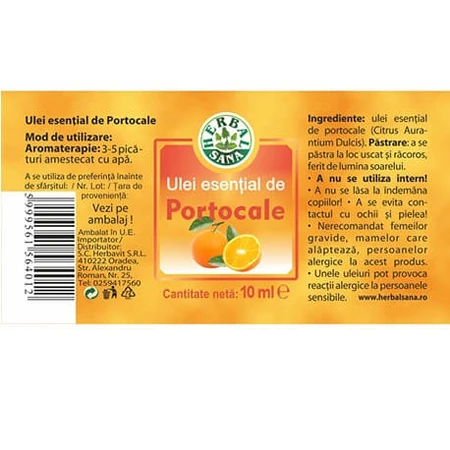Sinaasappel etherische olie 100% puur, 10 ml, Herbavit