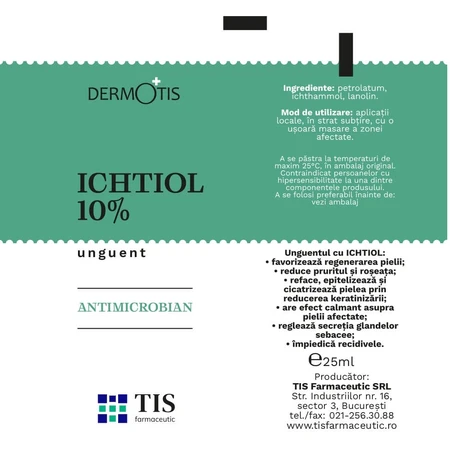 DermoTis Zalf met Ichthyol 10%, 25 g, Tis Farmaceutic