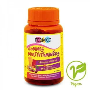 Gummibeertjes met vitaminen en mineralen, 60 beertjes, Pediakid