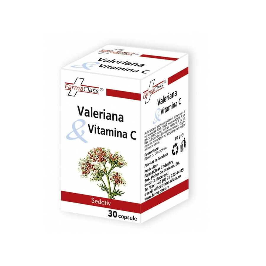 Cumpără Valeriană și Vitamina C, 30 capsule, FarmaClass Valeriană și Vitamina C, 30 capsule, FarmaClass