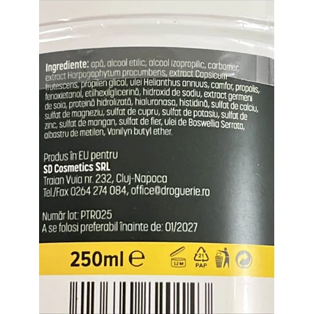 Gel de veneno de abeja con extracto de chile y propóleo, 250 ml, Biomedicus