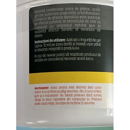Gel de veneno de abeja con extracto de chile y propóleo, 250 ml, Biomedicus