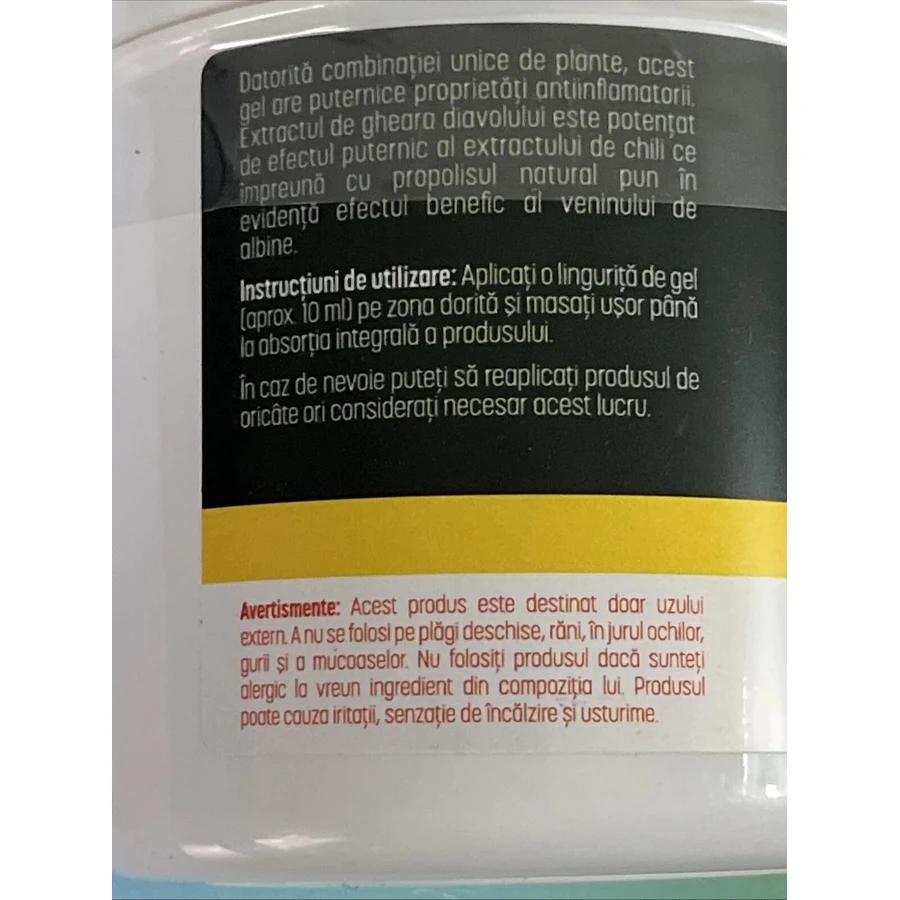 Gel de veneno de abeja con extracto de chile y propóleo, 250 ml, Biomedicus