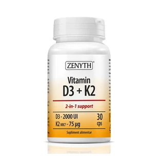 Vitamina D3 + K2, 30 cápsulas, Zenyth