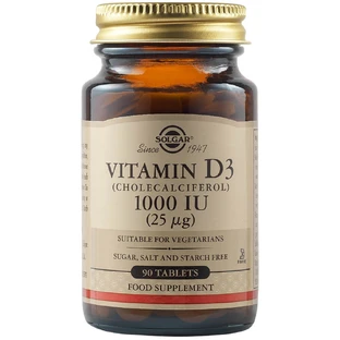 Vitamin D3 1000 IU 25 mcg, 90 Tabletten, Solgar