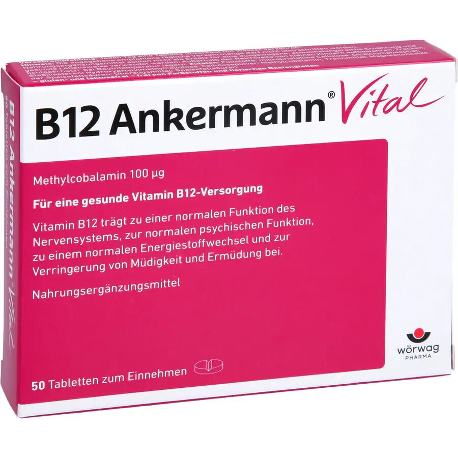 Vitamine B12 Ankermann Vital, 50 comprimés, Worwag Pharma
