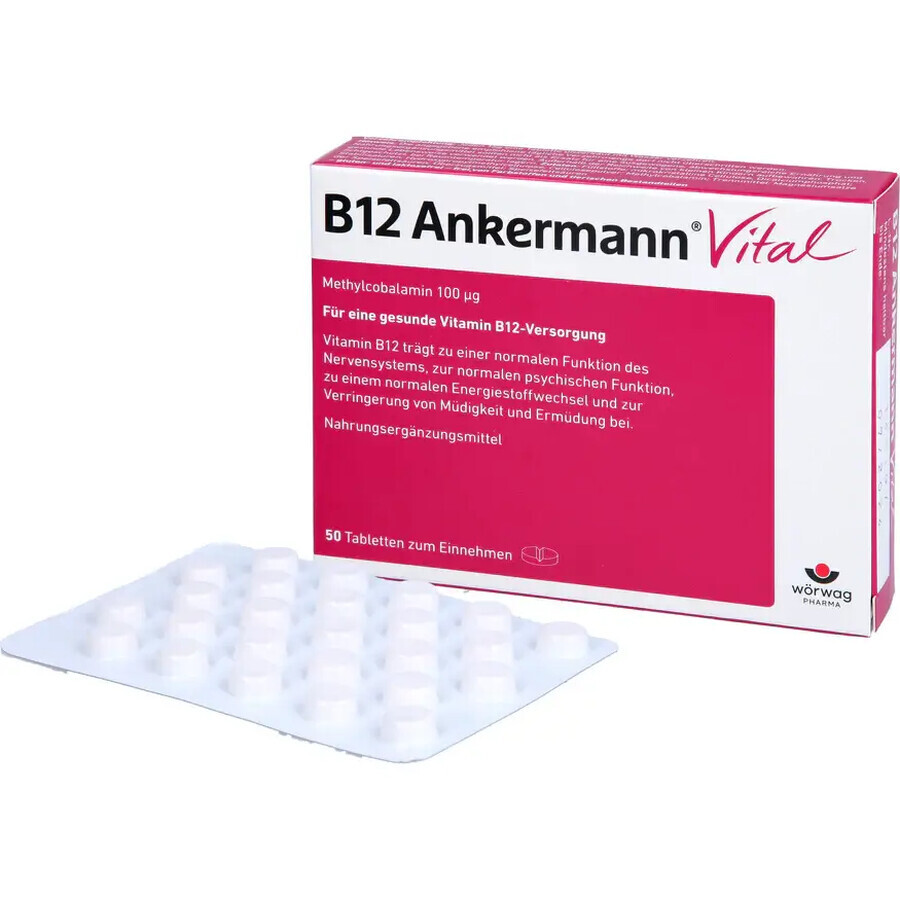 Vitamine B12 Ankermann Vital, 50 comprimés, Worwag Pharma