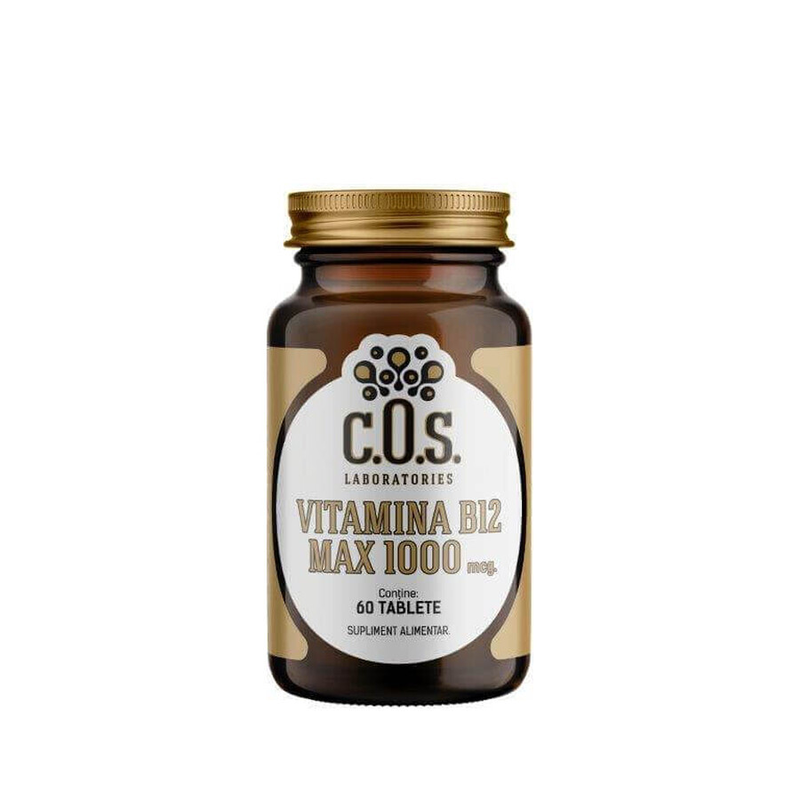 Vitamine B12 MAX 1000mcg, 60 tabletten, COS Laboratories