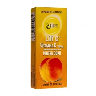 Vitamin C 100 mg with peach flavour for children, 30 tablets, Adya