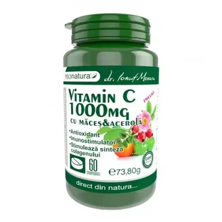 Vitamine C 1000mg met foelie en Acerola met framboos, 60 tabletten, Pro Natura