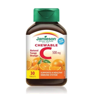 Vitamina C 500 mg con sabor a naranja, 30 comprimidos, Jamieson