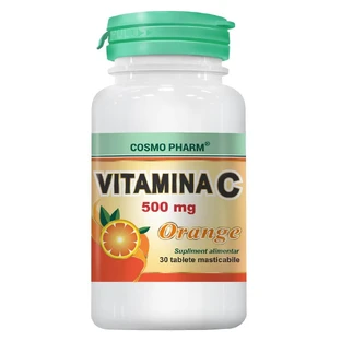 Vitamina C 500mg Naranja, 30 comprimidos masticables, Cosmopharm