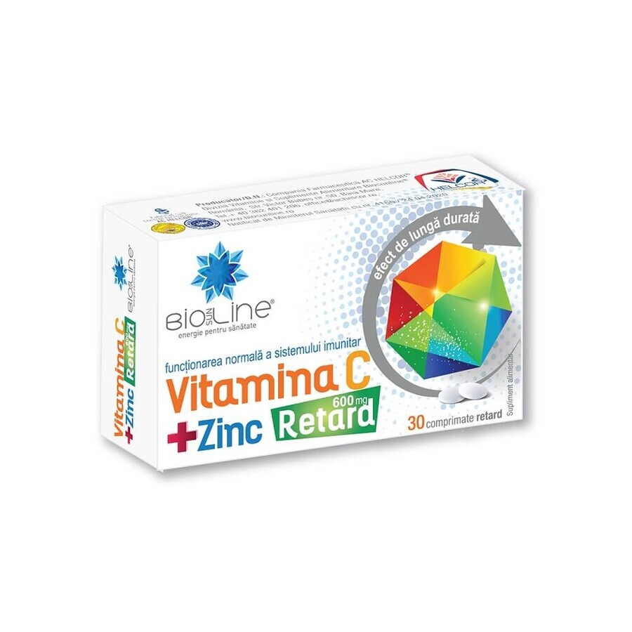 Vitamine C 600 mg met Zink Retard, 30 tabletten, Helcor