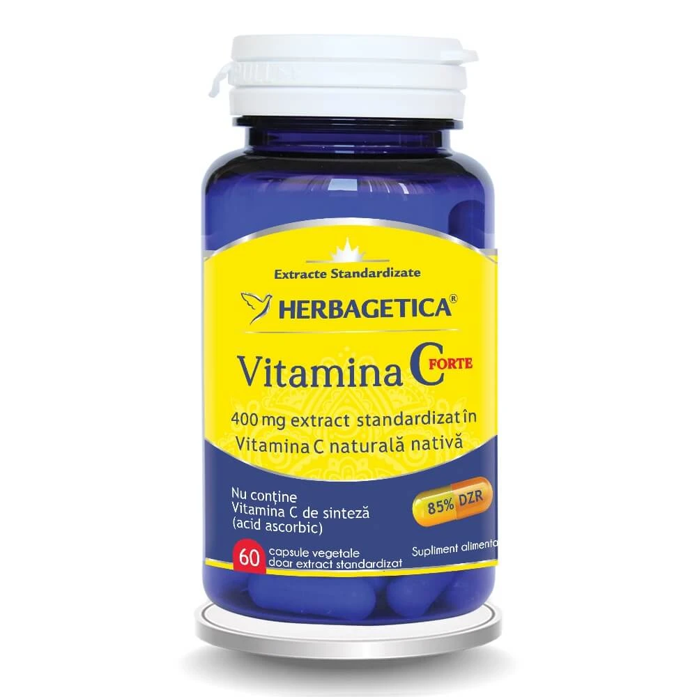 Vitamin C Forte 400 mg, 60 capsules, Herbagetica