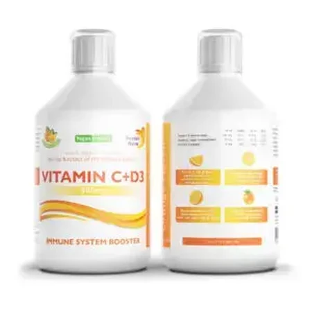 Vitamin C Liquid 1000 Mg + Vitamin D3 + Zinc, 500ml, Swedish Nutra