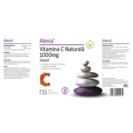 Natural Vitamin C 1000 mg, 15 sachets, Alevia