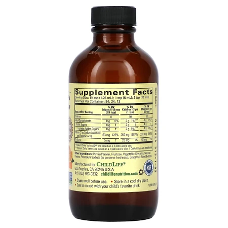 Vitamine C voor kinderen Childlife Essentials, 118,50 ml, Secom