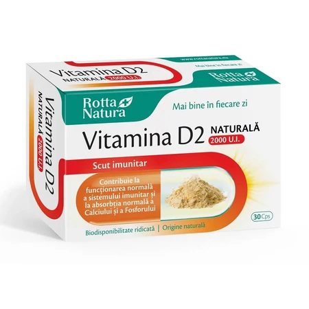 Natural Vitamin D2 2000 IU, 30 capsules, Rotta Natura