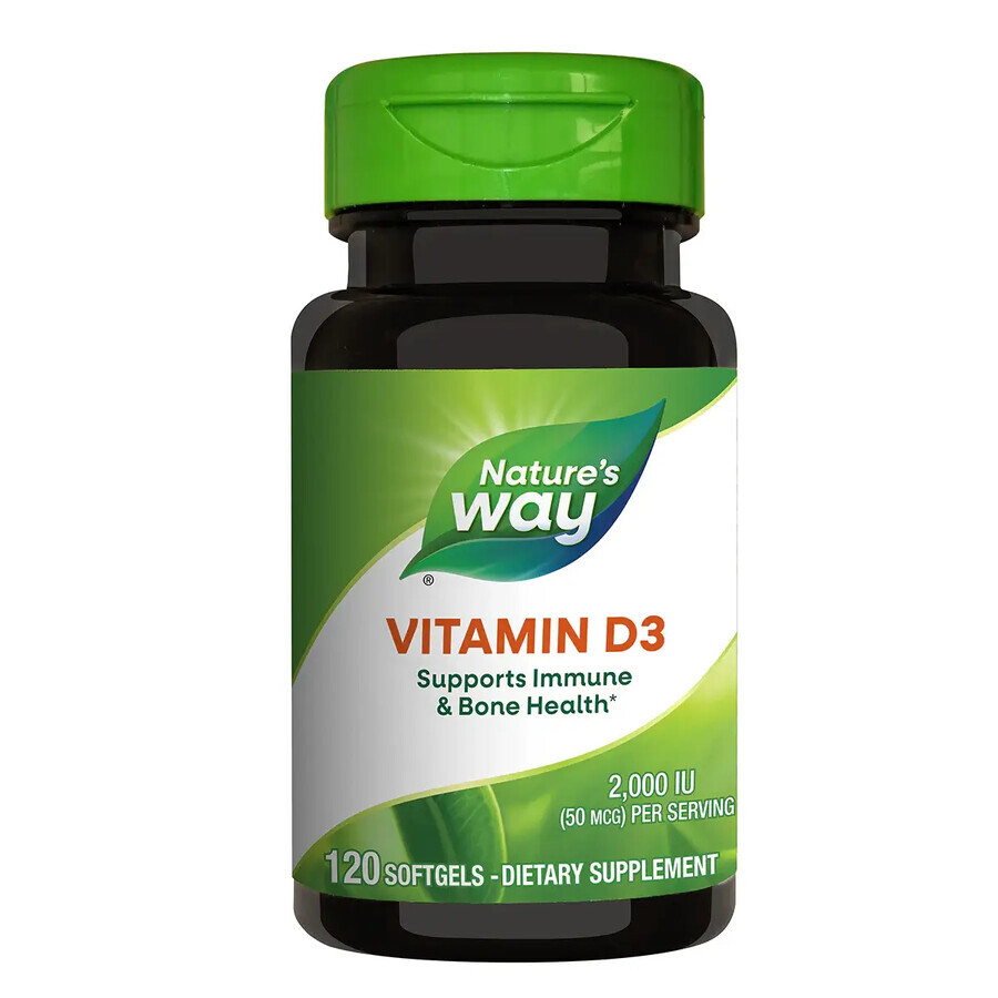 Vitamine D3 2000 UI Nature's Way, 120 gélules, Secom