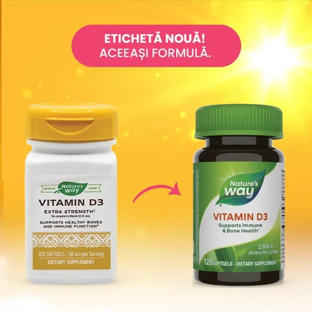 Vitamine D3 2000 IE Nature's Way, 120 capsules, Secom