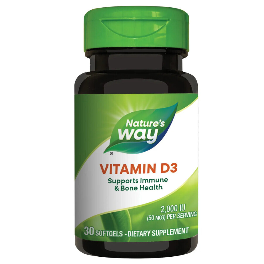 Vitamin D3 2000 IU Nature's Way, 30 capsules, Secom