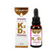 Vitamina K2 + D3 liquida (Mk7&#174; + colecalciferolo), 30 ml, Marnys