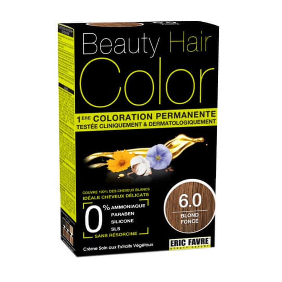 Hair color with plant extracts and cotton Dark Blond, shade 6.0, 160 ml, Beauty Hair Color