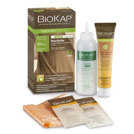 Nutricolor Delicato teinture permanente, Natural Light Blonde Nunata 8.03, 140 ml, Biokap