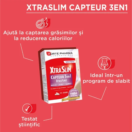 XtraSlim Capteur 3 in 1, 60 capsules, Forte Pharma